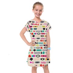 Scandinavian Folk Art Eye Spy Kids  Drop Waist Dress