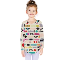 Scandinavian Folk Art Eye Spy Kids  Long Sleeve Tee