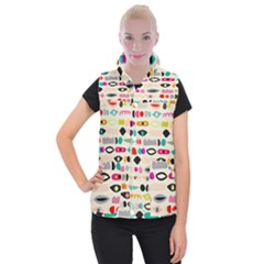 Scandinavian Folk Art Eye Spy Women s Button Up Vest by andStretch