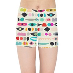 Scandinavian Folk Art Eye Spy Kids  Sports Shorts by andStretch