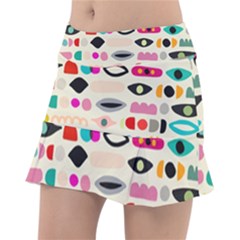 Scandinavian Folk Art Eye Spy Tennis Skorts by andStretch