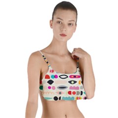 Scandinavian Folk Art Eye Spy Layered Top Bikini Top 