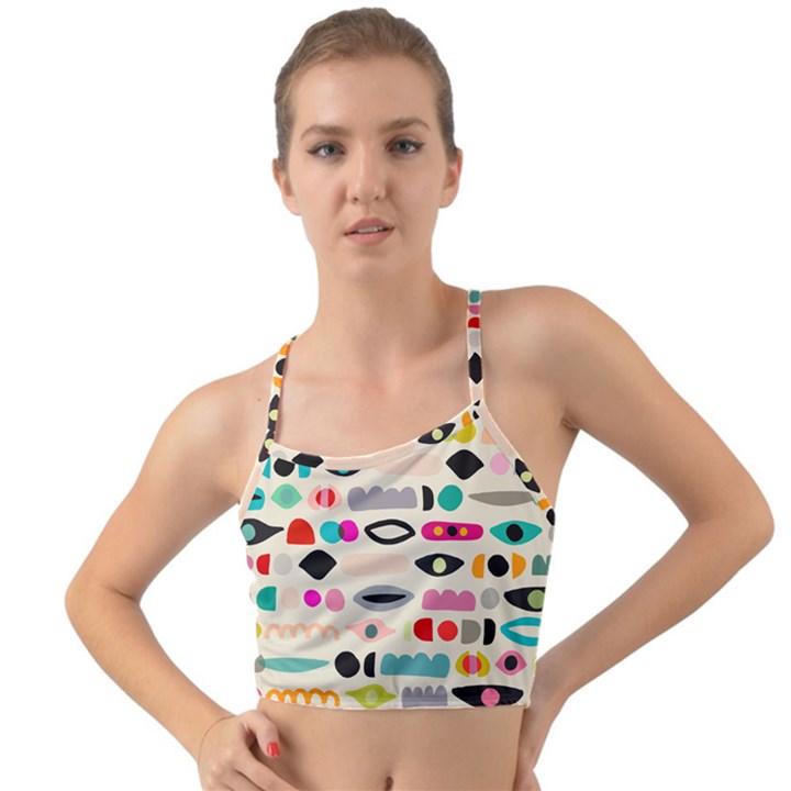 Scandinavian Folk Art Eye Spy Mini Tank Bikini Top