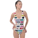 Scandinavian Folk Art Eye Spy Side Cut Out Swimsuit View1