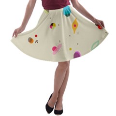 Dots, Spots, And Whatnot A-line Skater Skirt by andStretch