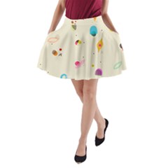 Dots, Spots, And Whatnot A-line Pocket Skirt by andStretch