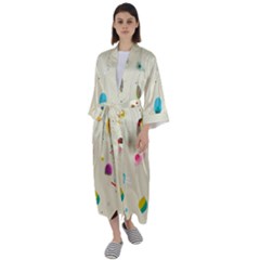 Dots, Spots, And Whatnot Maxi Satin Kimono by andStretch