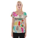 Scandinavian Foliage Fun Cap Sleeve Top View1