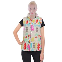 Scandinavian Foliage Fun Women s Button Up Vest by andStretch