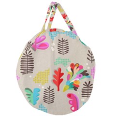 Scandinavian Foliage Fun Giant Round Zipper Tote