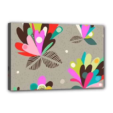 Scandinavian Flower Shower Canvas 18  X 12  (stretched)