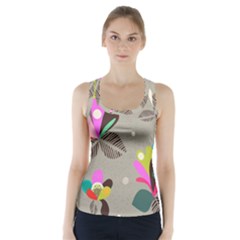 Scandinavian Flower Shower Racer Back Sports Top by andStretch