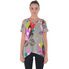 Scandinavian Flower Shower Cut Out Side Drop Tee by andStretch