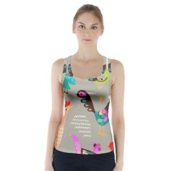 Scandinavian Birds Feather Weather Racer Back Sports Top by andStretch