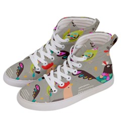 Scandinavian Birds Feather Weather Women s Hi-top Skate Sneakers by andStretch