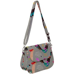 Scandinavian Birds Feather Weather Saddle Handbag by andStretch