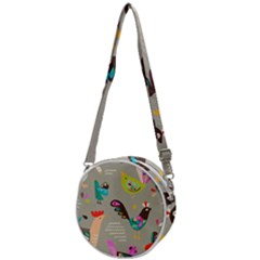 Scandinavian Birds Feather Weather Crossbody Circle Bag by andStretch