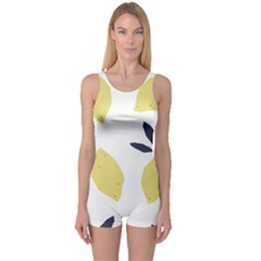 Laser Lemons One Piece Boyleg Swimsuit by andStretch