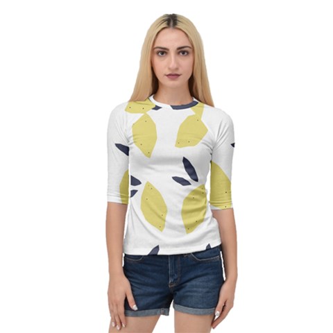 Laser Lemons Quarter Sleeve Raglan Tee by andStretch