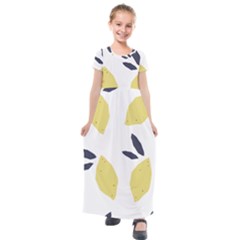 Laser Lemons Kids  Short Sleeve Maxi Dress by andStretch