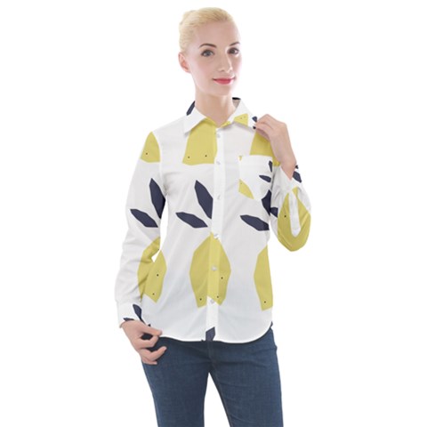 Laser Lemons Women s Long Sleeve Pocket Shirt by andStretch
