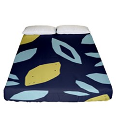 Laser Lemon Navy Fitted Sheet (california King Size) by andStretch