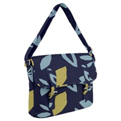 Laser Lemon Navy Buckle Messenger Bag