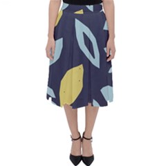 Laser Lemon Navy Classic Midi Skirt by andStretch