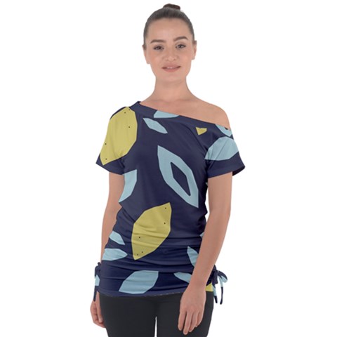 Laser Lemon Navy Tie-up Tee by andStretch