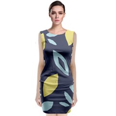 Laser Lemon Navy Sleeveless Velvet Midi Dress by andStretch