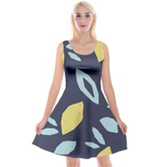 Laser Lemon Navy Reversible Velvet Sleeveless Dress by andStretch