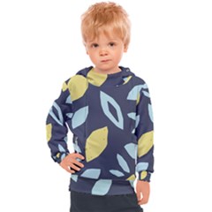 Laser Lemon Navy Kids  Hooded Pullover by andStretch