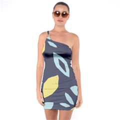 Laser Lemon Navy One Soulder Bodycon Dress by andStretch