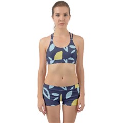 Laser Lemon Navy Back Web Gym Set by andStretch