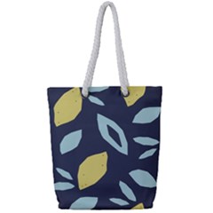 Laser Lemon Navy Full Print Rope Handle Tote (small) by andStretch