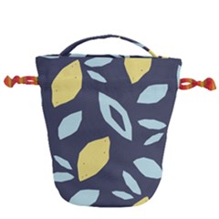 Laser Lemon Navy Drawstring Bucket Bag by andStretch