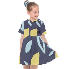 Laser Lemon Navy Kids  Sailor Dress by andStretch