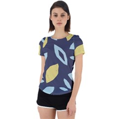 Laser Lemon Navy Back Cut Out Sport Tee by andStretch