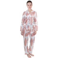 Blush Orchard Satin Long Sleeve Pyjamas Set