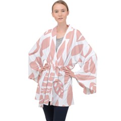 Blush Orchard Long Sleeve Velvet Kimono  by andStretch