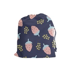 Strawberry Fields Drawstring Pouch (large) by andStretch