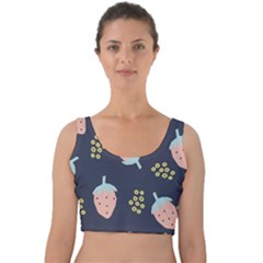 Strawberry Fields Velvet Crop Top by andStretch