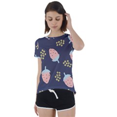 Strawberry Fields Short Sleeve Foldover Tee by andStretch