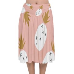 Pineapple Fields Velvet Flared Midi Skirt by andStretch