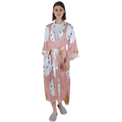 Pineapple Fields Maxi Satin Kimono by andStretch