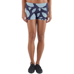 Orchard Fruits In Blue Yoga Shorts