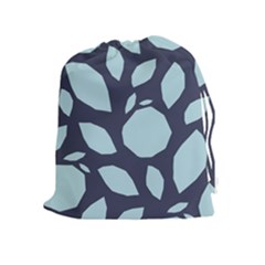 Orchard Fruits In Blue Drawstring Pouch (xl) by andStretch