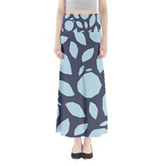 Orchard Fruits In Blue Full Length Maxi Skirt