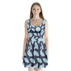 Orchard Fruits In Blue Split Back Mini Dress  by andStretch