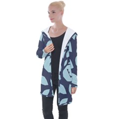 Orchard Fruits In Blue Longline Hooded Cardigan by andStretch